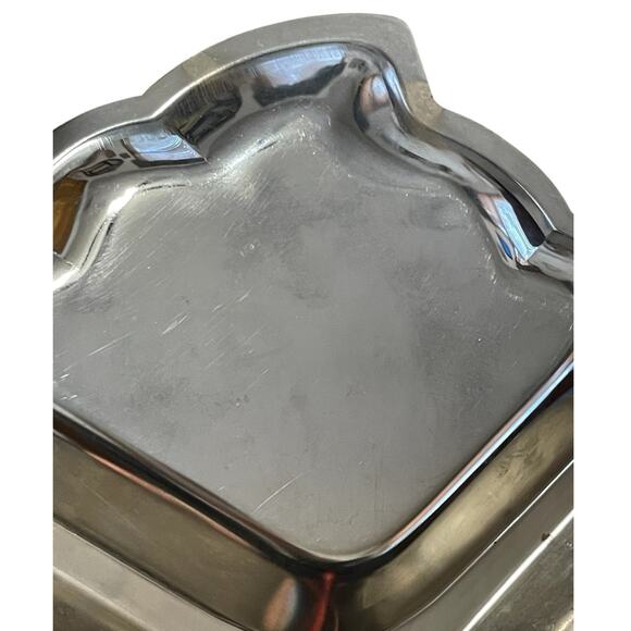 Vintage Justen Chrome Plated Three Section Leaf Tray 13" x 10" - Picture 5 of 6